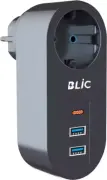 Blic Termal Akım Korumalı, Isıya Dayanıklı Tekli Priz 2xUSB 1xType C FTR-07