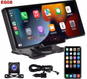 Yk3507 10'' Taşınabilir Apple Carplay & Android Auto, Ön & Arka Kameralı Torpido Üstü Araç Multimedya