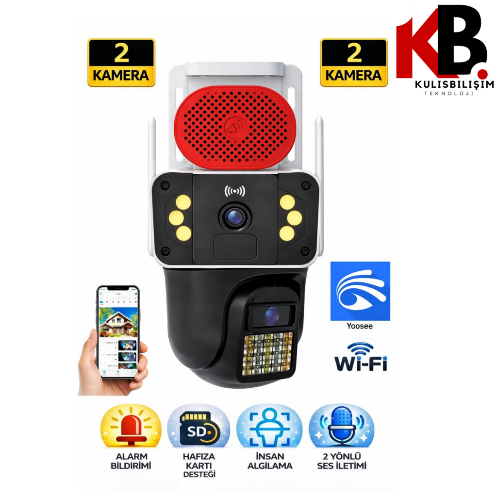 Blic BLM-94 6MP WiFi PTZ IP Kamera | Çift Lens Akıllı Güvenlik Kamerası