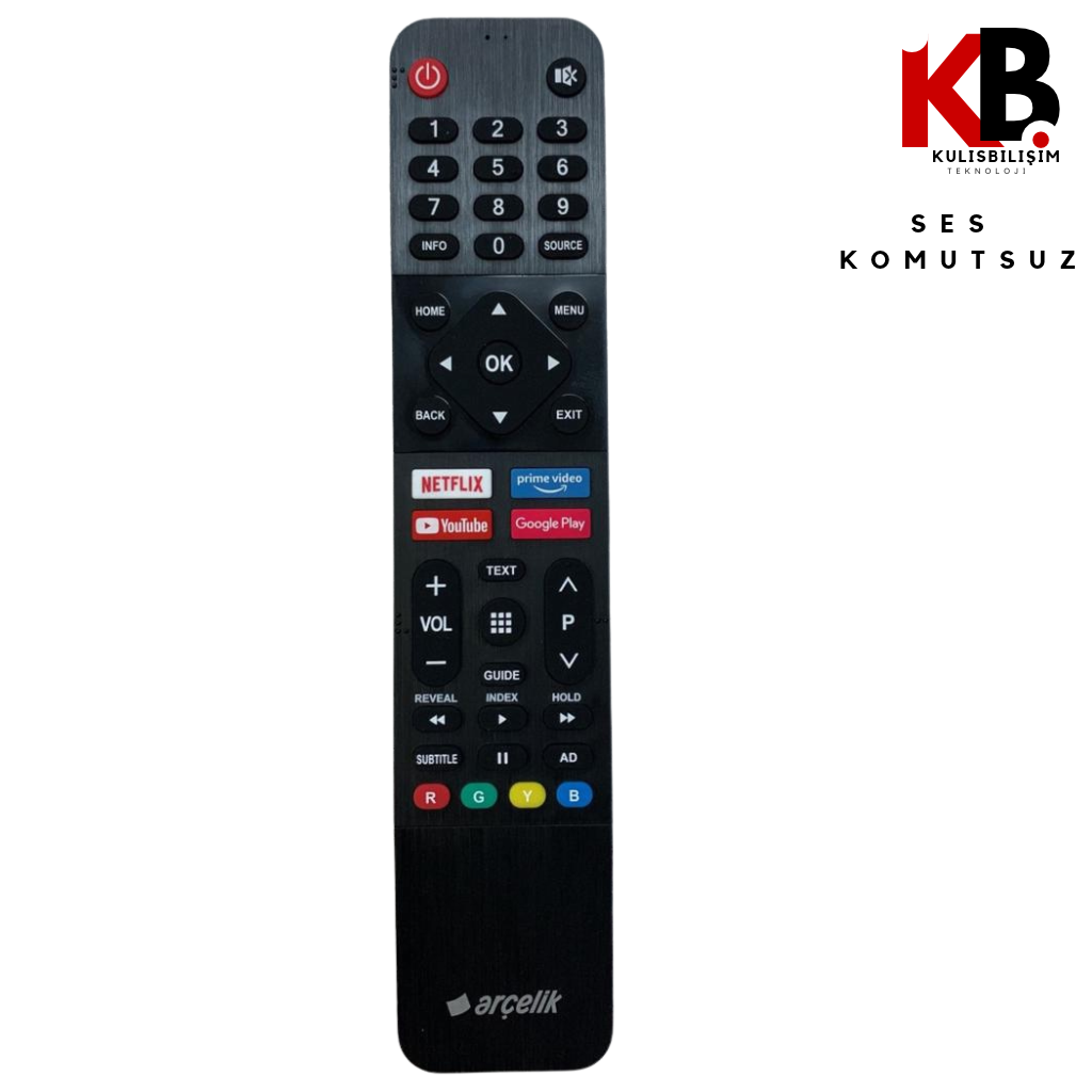 Arçelik TV Kumandası 1239 Google YouTube Tuşlu Akıllı Kumanda