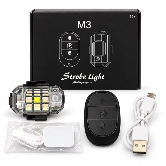 M3 Kumandalı Şarjlı LED Çakar Lamba Motosiklet Bisiklet İçin