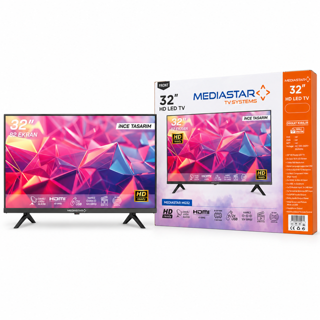 Mediastar 32 Inç LED TV 82 Ekran Dahili Uydu Alıcılı
