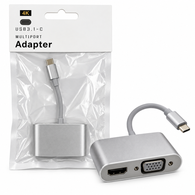 Net-X NT-430 HDMI VGA 4K Type-C Dönüştürücü Adaptör