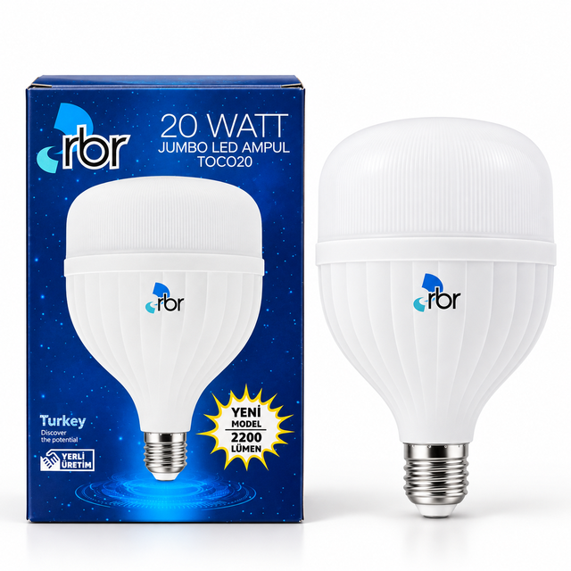 Rbr 20W E27 Jumbo Led Ampul 2200 Lümen 6500K Beyaz Işık