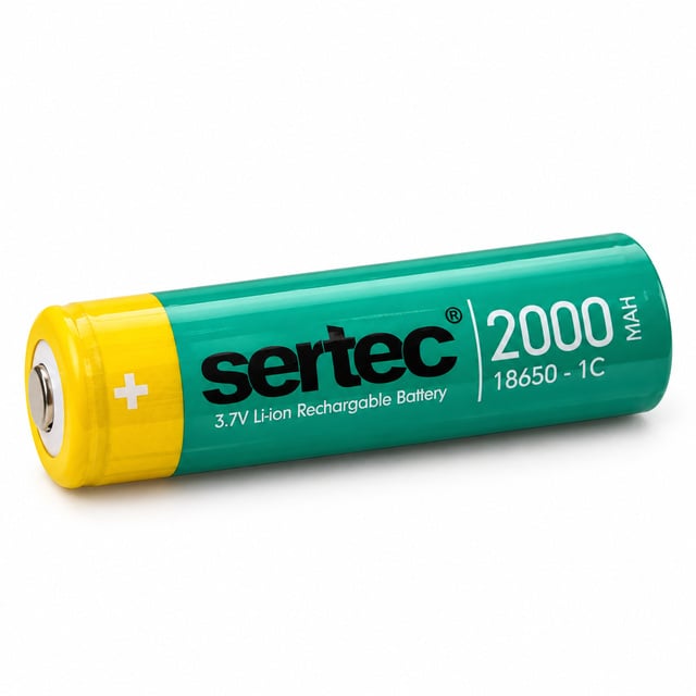Sertec 18650 3.7V 2000 mAh Li-ion Şarj Edilebilir Pil