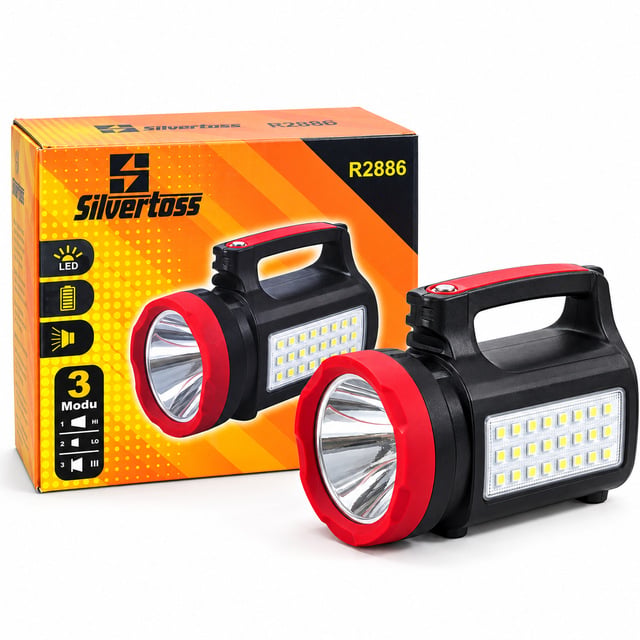 Silvertoss R2886 10W Şarjlı El Feneri ve 20 Saat LED Işıldak