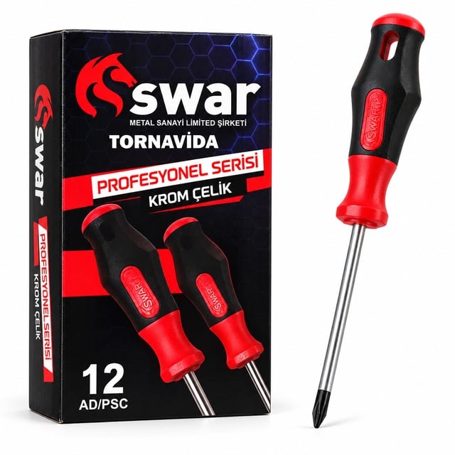 Swar SWR-GTRN15 Profesyonel 6x150 mm Krom Çelik Yıldız Tornavida