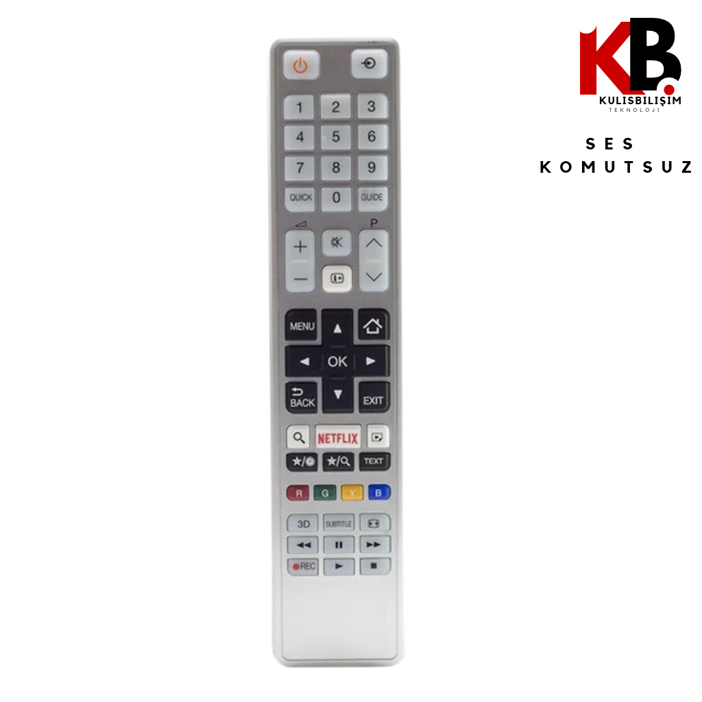 Toshiba TV Kumandası | Toshiba CT-8054 Netflix Tuşlu Beyaz 1186 Uyumlu Yedek Meta Başlığı