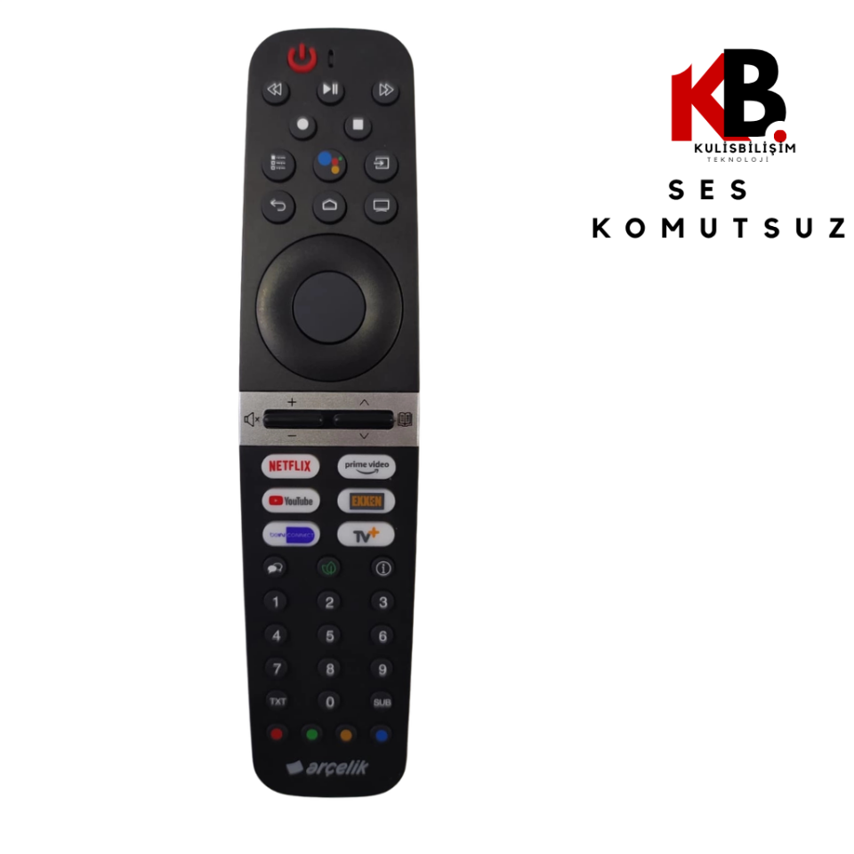 Arçelik Kumanda A40 D 695 B / Beko Pro B65 C Ses Komutsuz Netflix-Prime Video-Beinconnect-Google Play-Youtube-Tv+ Tuşlu Lcd Led Tv Kumanda-077