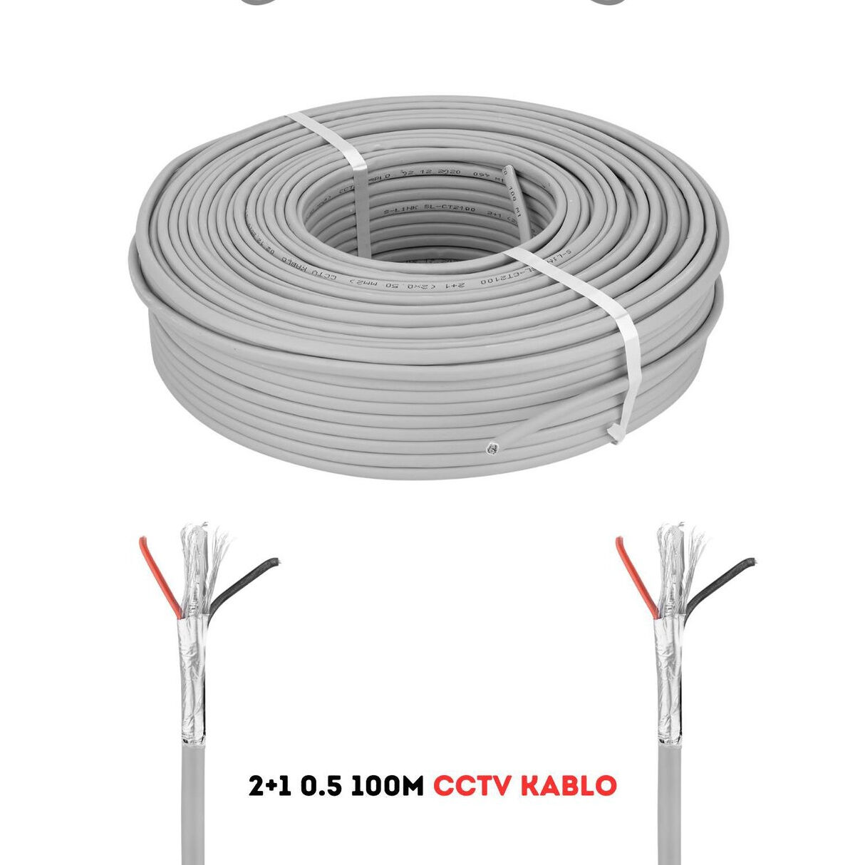 MYCAM 250 Metre 2x0.50 Çift Folyolu CCTV Kamera Kablosu