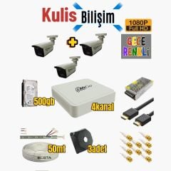 Mycam AHD 3’lü kamera full set – kamera paketim Colorvu Işıklı