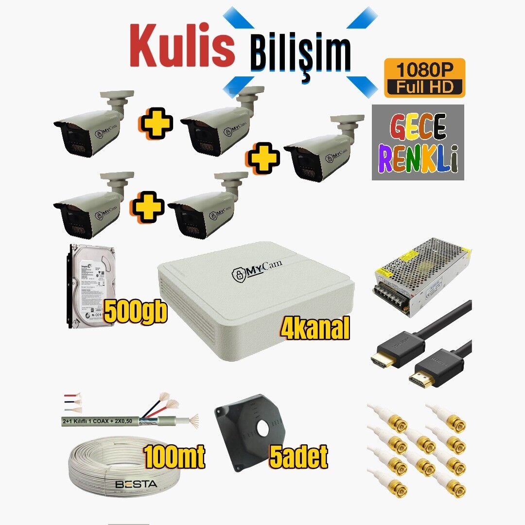 MYCAM AHD 5Lİ KAMERA FULL SET