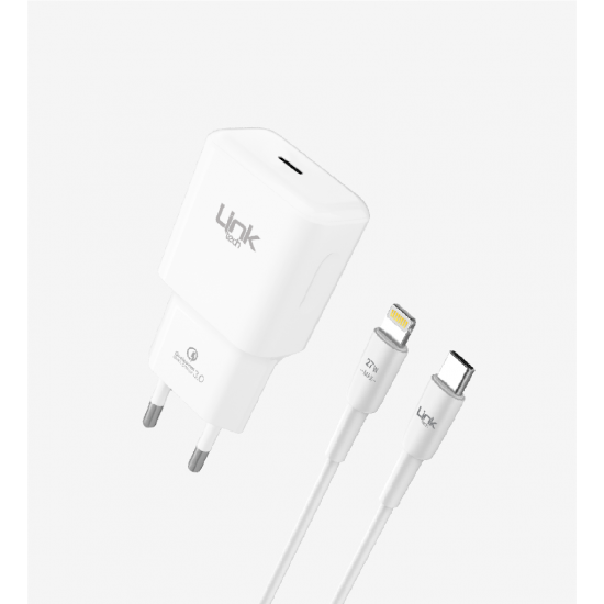Linktech T447e Strong 12W Type-C Lightning Şarj Aleti ve Kablosu