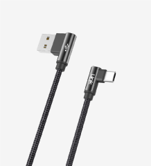 LİNKTECH K594 Gaming 90° Derece Metalik Başlıklı 1500mm 3A Örgülü USB Tip-C Şarj Kablosu
