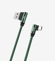 LİNKTECH K594 Gaming 90° Derece Metalik Başlıklı 1500mm 3A Örgülü USB Tip-C Şarj Kablosu