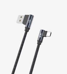 LİNKTECH K594 Gaming 90° Derece Metalik Başlıklı 1500mm 3A Örgülü USB Tip-C Şarj Kablosu