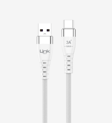 LİNKTECH K652 Premium PD 100cm 6A Örgülü Metal Başlı USB-A Tip-C Süper Şarj Kablosu