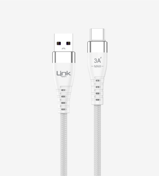 LİNKTECH K652 Premium PD 100cm 6A Örgülü Metal Başlı USB-A Tip-C Süper Şarj Kablosu