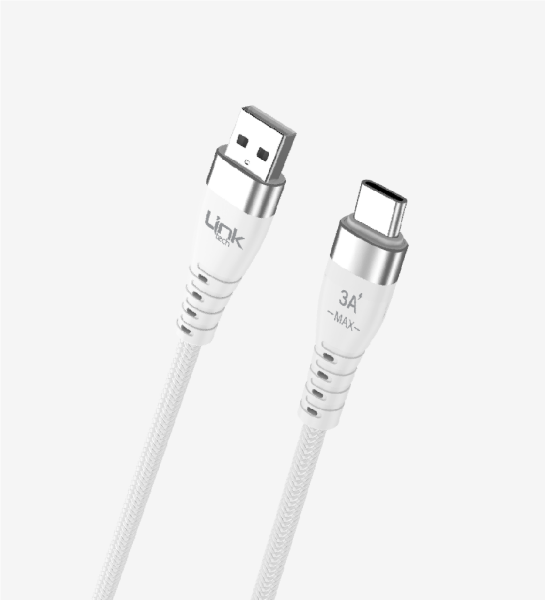 LİNKTECH K652 Premium PD 100cm 6A Örgülü Metal Başlı USB-A Tip-C Süper Şarj Kablosu
