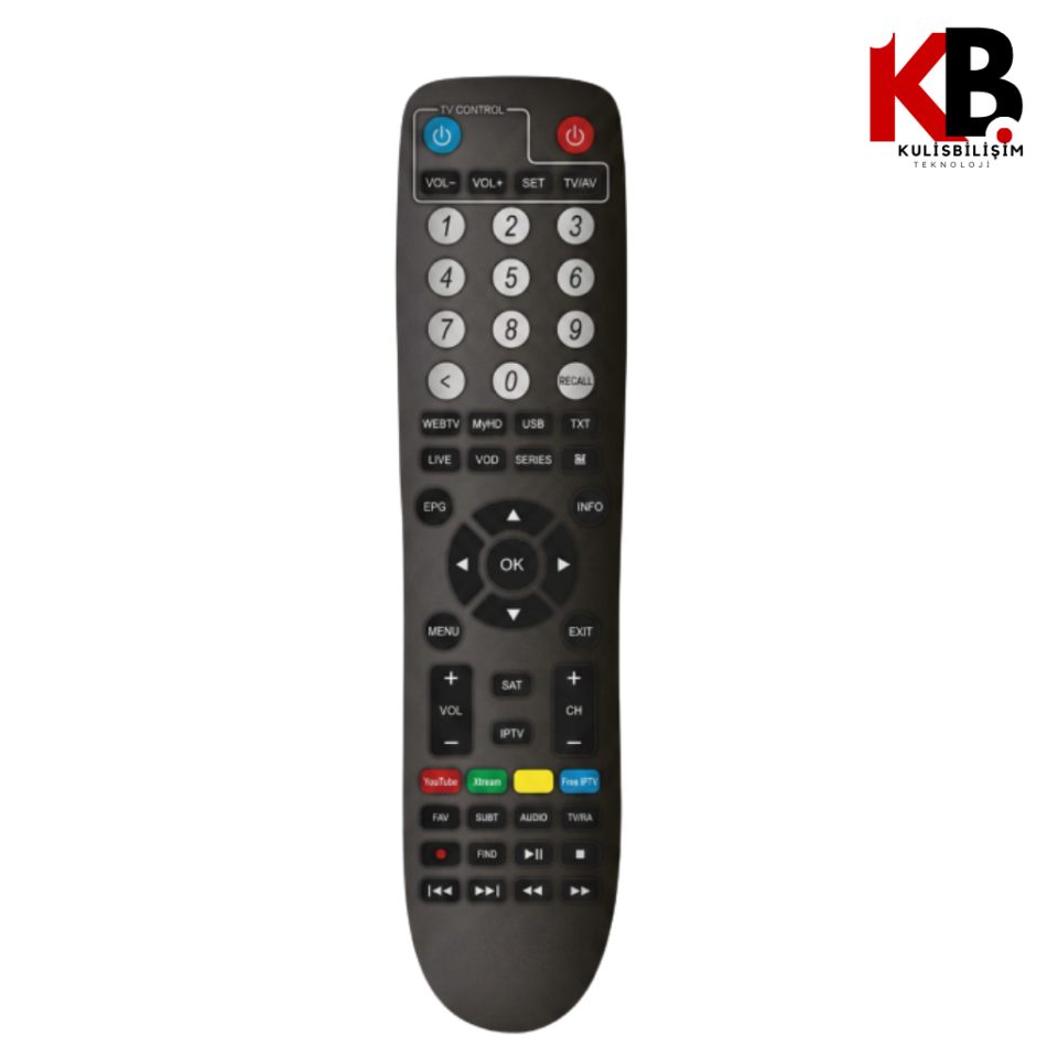 Dreamstar Uydu Kumandası 1749  YouTube ve IP TV Tuşlu