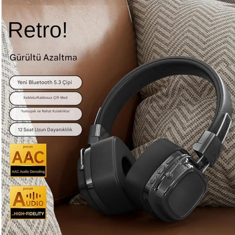 MTL MT965 kulaklık Bluetooth RGB Kablosuz Stereo Suni Deri Kafa Üstü Kulaklık