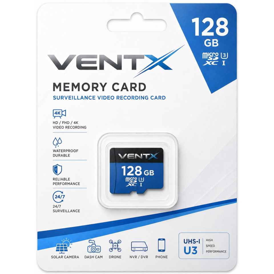 VENTX 128GB U3 4K Güvenlik Kamerası 7 24 Hafıza Kartı Modeli