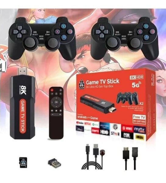GAME STİCK X2 ANDROİD TV Game Retro Oyun Konsolu 8K HDR 5G 64GB 3D 4K