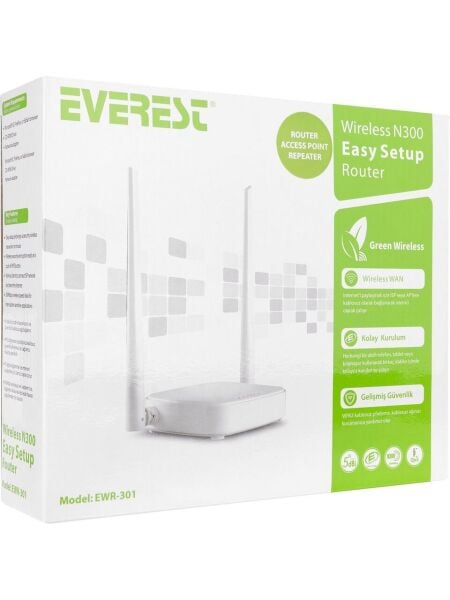 Everest Ewr-301 Kablosuz 300 Mbps Router Repeater+Access Point+Bridge