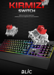 Blic BKB5 Mekanik Klavye: RGB Red Switch ve Bilek Desteği