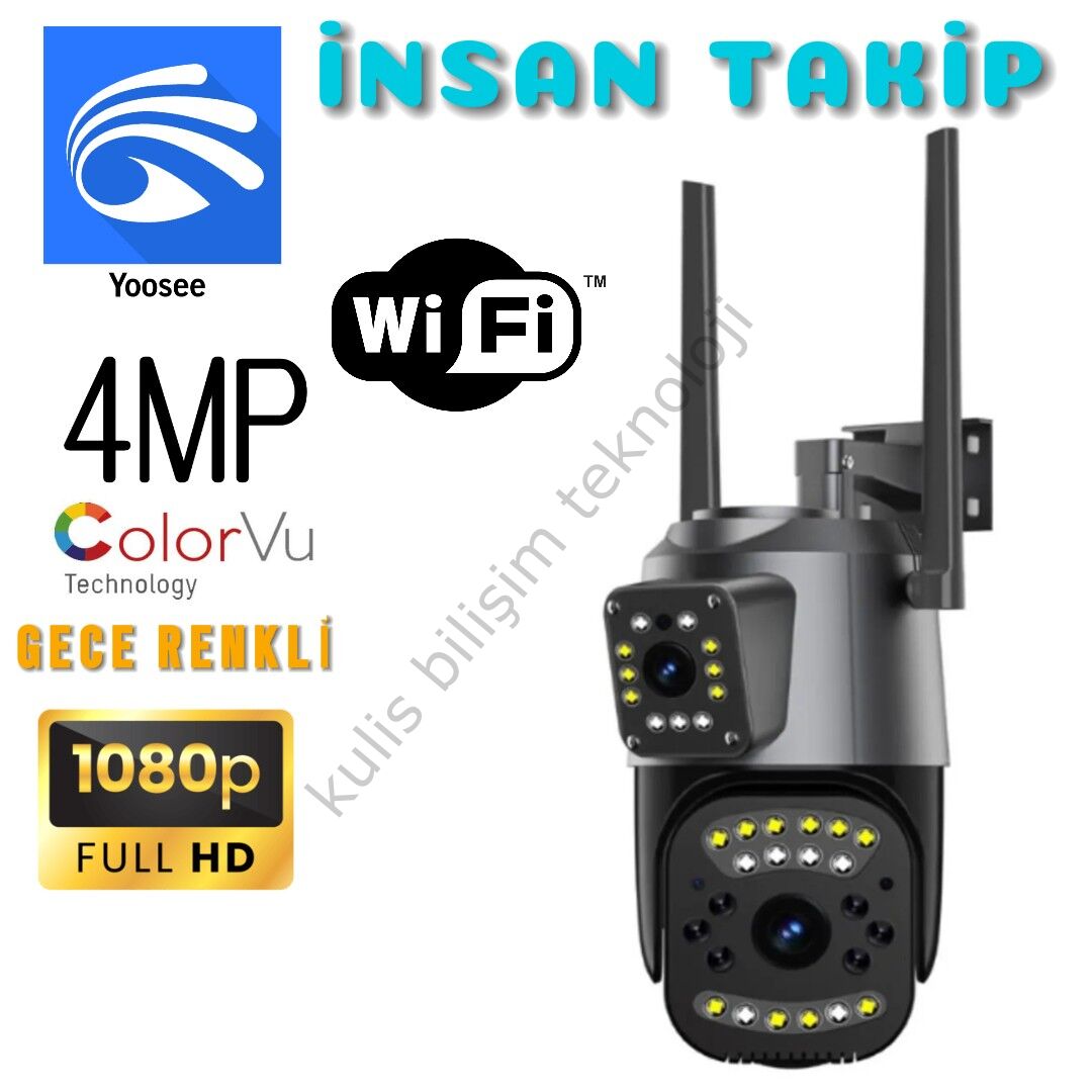 BLİC BLM-50 ÇİFT LENS AKILLI WİFİ+ETHERNET  IP KAMERA  SU GEÇİRMEZ kablosuz kamera