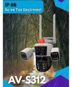 Avenir AV-S312 Wi-Fi Akıllı Ip ve Kablolu Çift Başlıklı 3 Lens 3 Kameralı 12 Mega Piksel