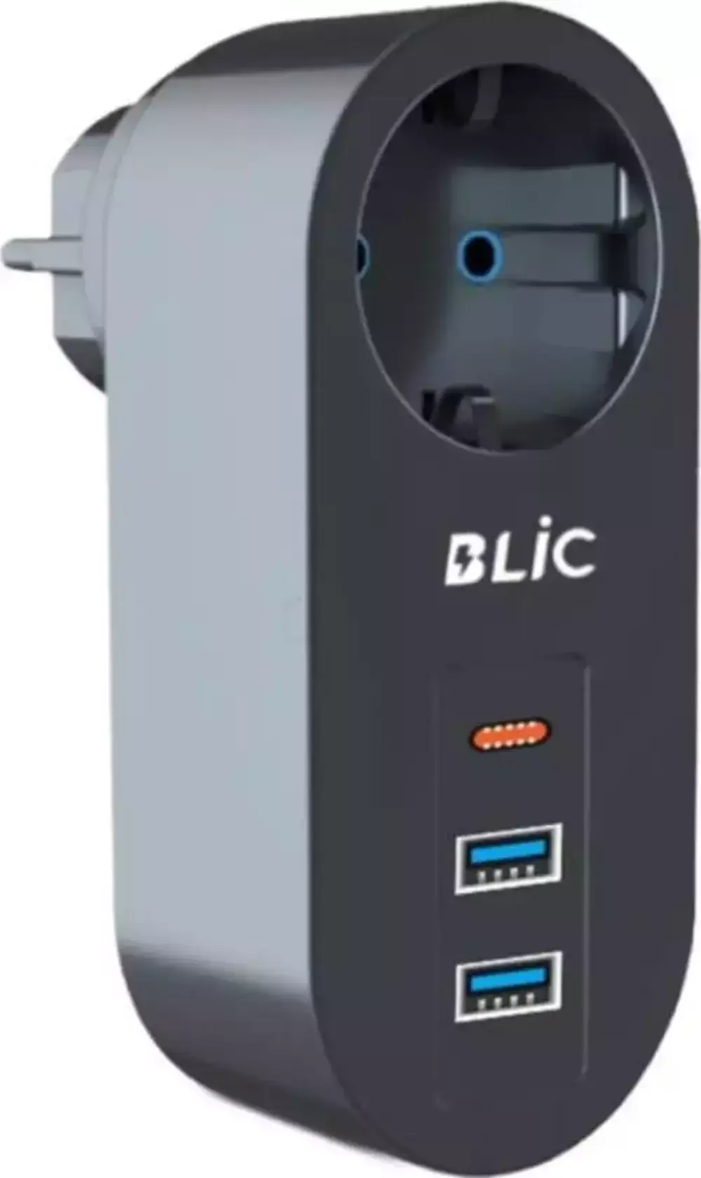 Blic Termal Akım Korumalı, Isıya Dayanıklı Tekli Priz 2xUSB 1xType C FTR-07