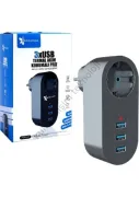 Fulltech Termal Akım Korumalı Tekli Priz - Akıllı Akım Dengeleme 3xusb- Isıya Karşı Dayanıklı