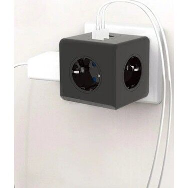 Fulltech Termal Akım Korumalı 3'lü Duvar Tipi Priz 3 Usb'li Küp Priz Ftr-09