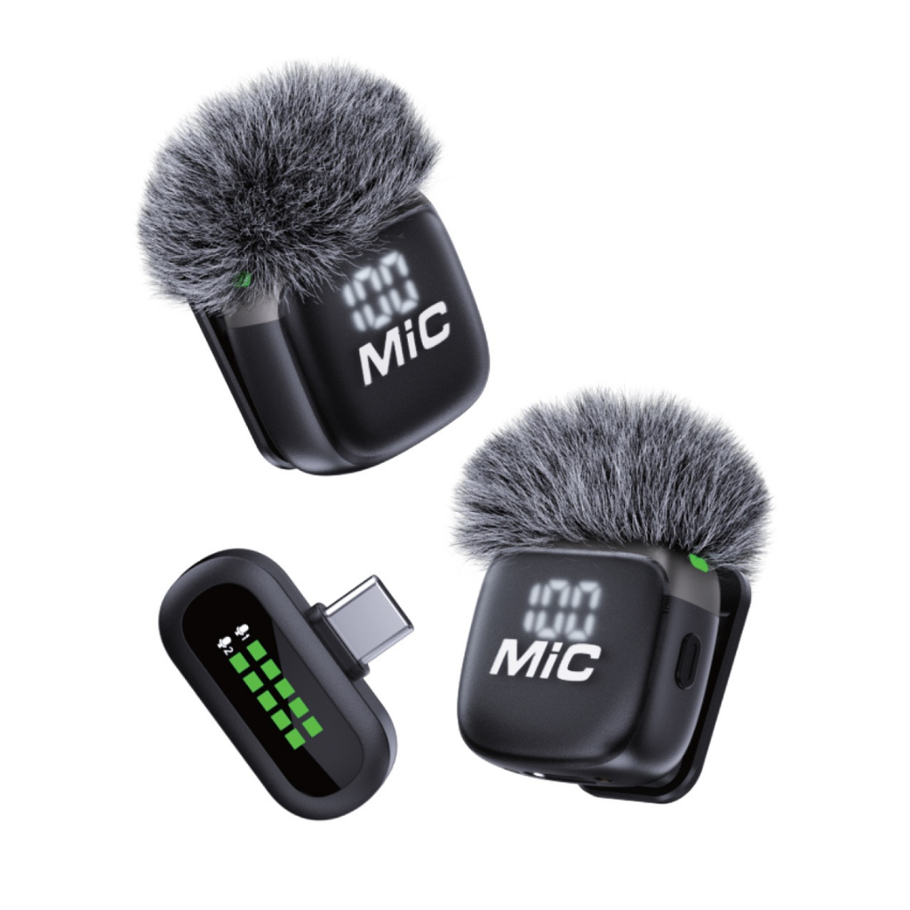 Blic Pro BWC-09 Çift Kablosuz Yaka Mikrofonu | Type-C Dijital Ekran