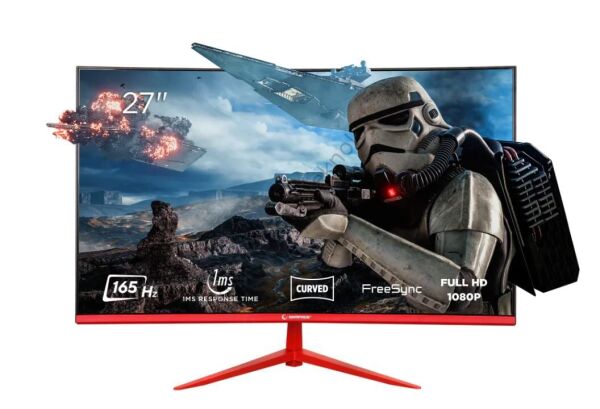 RAMPAGE BL27R165C BLAZE 27'' Curved (Kavisli) 1ms 165Hz 1920x1080 FullHD HDMI DP (VESA) Siyah-Kırmızı Monitör