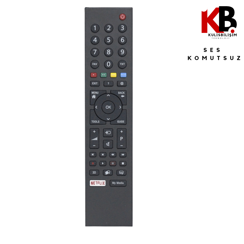 Arçelik Kumanda 1162  Netflix Tuşlu Akıllı Yedek Kumanda