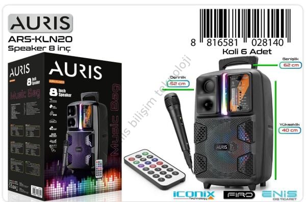 Auris KLN20 Hoparlör Mikraofonlu k21 (40/52/62 cm)