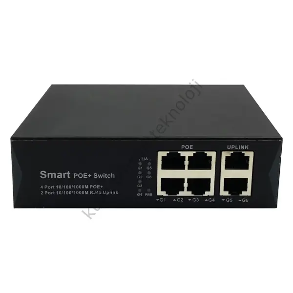Mycam MY-4322 4+2 4 port poe switch 65w PG-H1064PLS-Poe Siviç