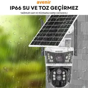 Avenir Av-s432 4mp 10x Optik Zoom 2 Kameralı Solar Ptz 4g Sim Kartlı Sesli Alarmlı Kamera