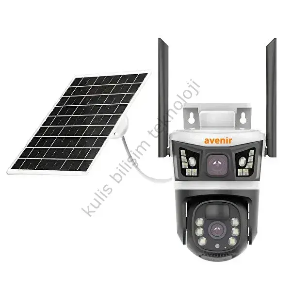 Avenir Av-s232 4mp Solar Wifi Ip Ptz Dual Light Çift Kameralı Gece Görüşlü Ip Kamera