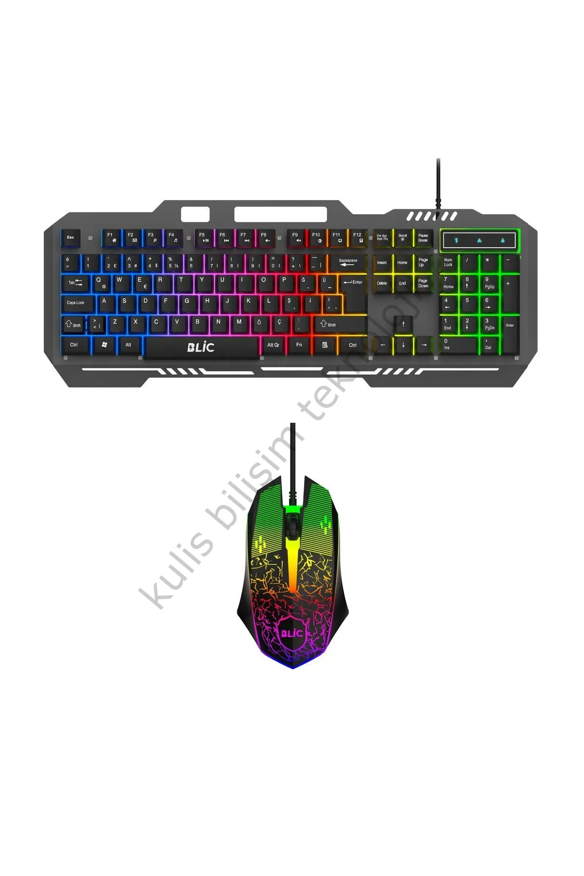 Blic Bkb9 Rgb Gaming Kalavye Kablolu Mekanik 105 Tuşlu Led Işıklı Oyuncu Klavye Mouse set