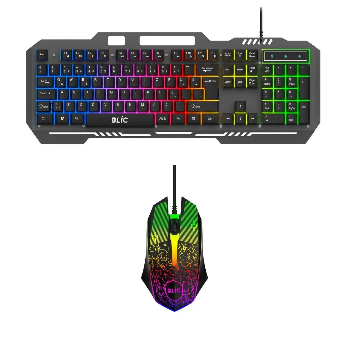 Blic BKB9 RGB Mekanik Hisli Klavye ve Mouse Oyuncu Seti
