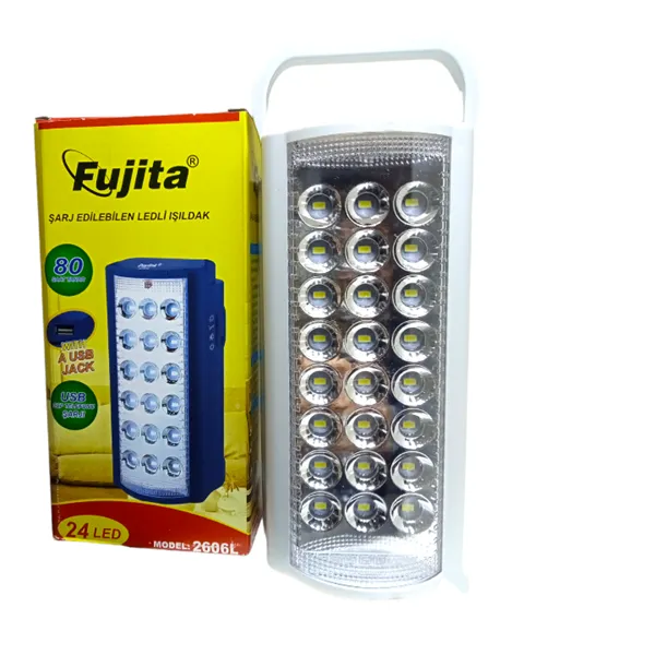 Fujita 2606L Usb Şarj Çıkışlı 24 Led 80 Saat Akülü Şarjlı Işıldak