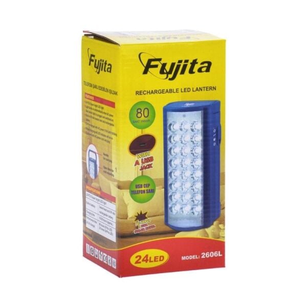 Barum 2606L 24 Led 80 Saat Akülü Şarjlı Işıldak - USB Çıkışlı