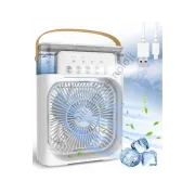 Blic BWFN10 Beyaz Buzlu Vantilatör Mini Fan 5 Spreyli Su Püskürtmeli 600 ML Buhar Makinesi Nemlendirici Mini Klima