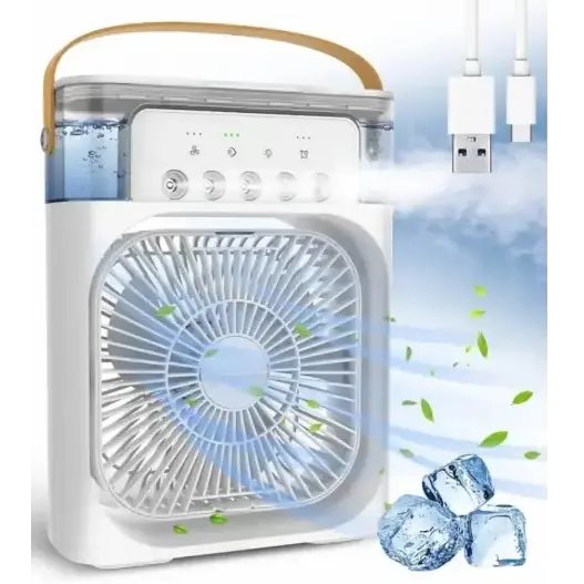 Blic BWFN10 Beyaz Buzlu Vantilatör Mini Fan 5 Spreyli 600 ML Su Püskürtmeli Nemlendirici Mini Klima