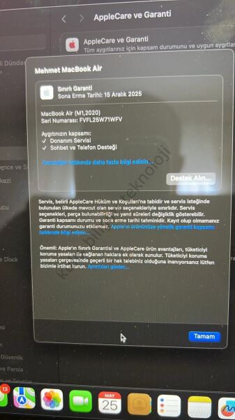 MacBook Air 13.3 inc M1 8CPU 7GPU 8GB 256GB Uzay Grisi