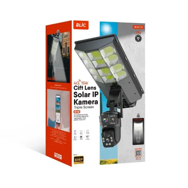 Blic Blm-75 Çift Lens 4+4 MP 4K Ultra HD Solar IP Kamera