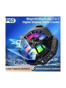 teknokulis P60 Usb'den 2in 1 Manyetik Arka-Klipsli Dijital Göstergeli Rgb Işıklı Cep Telefonu Soğutucu Fan